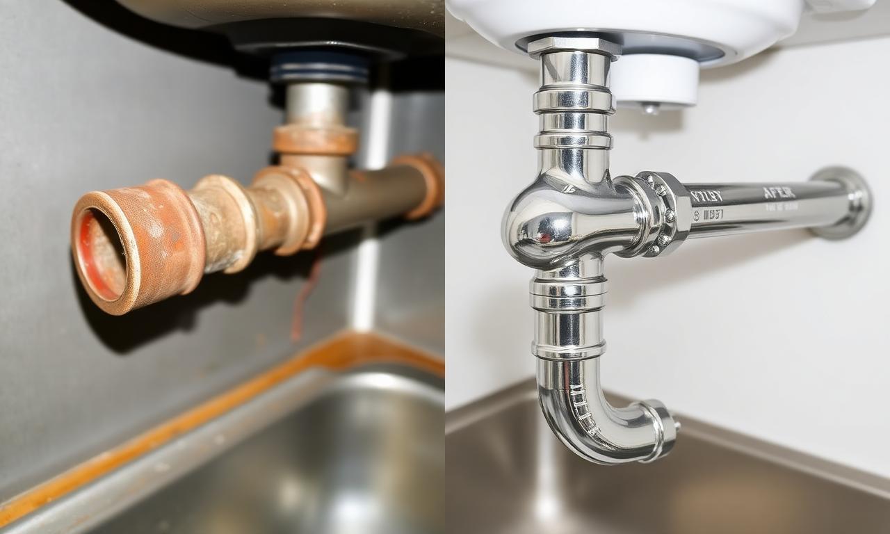 Before and after pipe repair